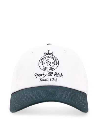 Sporty And Rich Logo-embroidery Hat In White