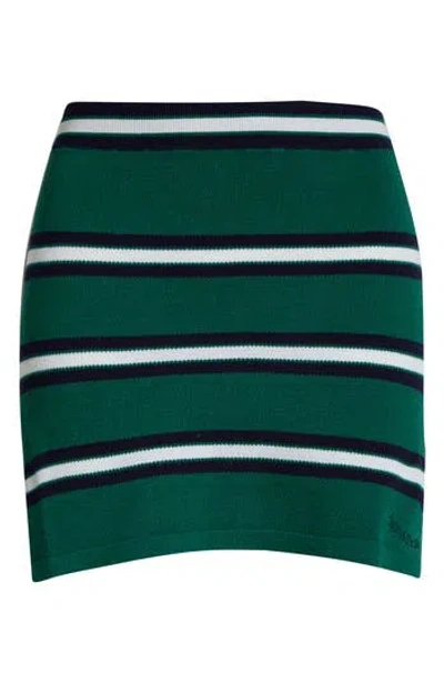 Sporty And Rich Sporty & Rich Logo Embroidery Knit Skirt In Black