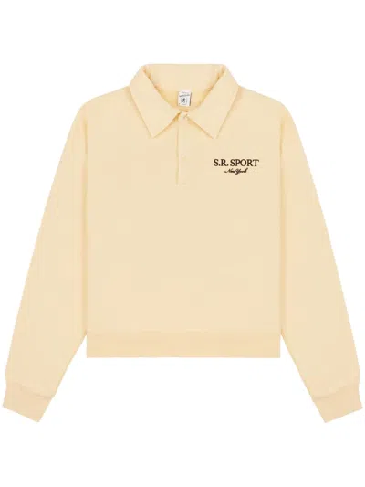 Sporty And Rich Logo-embroidery Polo Shirt In Neutrals