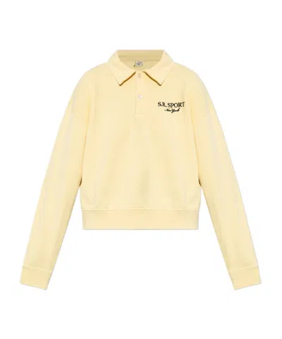 Sporty And Rich Logo-embroidery Polo Shirt In Nude