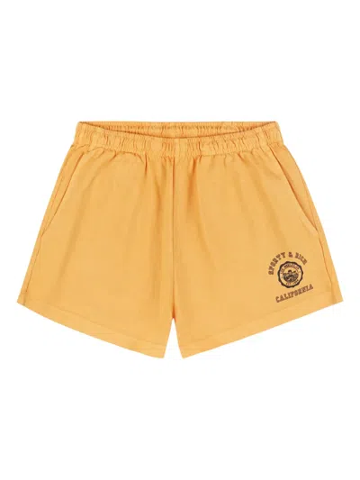 Sporty And Rich Logo-graphic Shorts In Orange