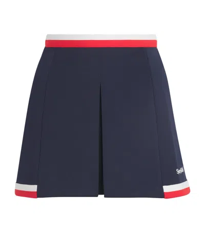 Sporty And Rich Logo Mila Mini Skirt In Navy