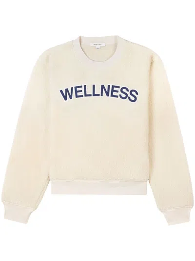 Sporty And Rich Logo-patch Fleece Jumper In Nude
