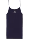 Sporty And Rich Logo-patch Ribbed Tank Top In Blue