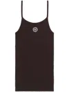 Sporty And Rich Logo-patch Ribbed Tank Top In Brown