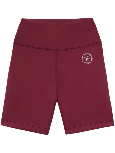 Sporty And Rich Logo-print Biker Shorts In Red