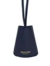 Sporty And Rich Logo-print Contrast-stitching Keyring In Blue