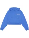 Sporty And Rich Logo-print Cotton Hoodie In Blue