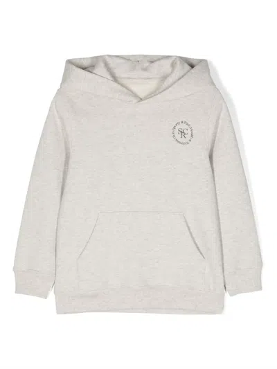 Sporty And Rich Kids' Logo-print Cotton Hoodie In Grey