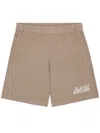 Sporty And Rich Logo-print Cotton Shorts In Brown