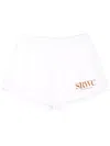 Sporty And Rich Logo-print Cotton Shorts In White