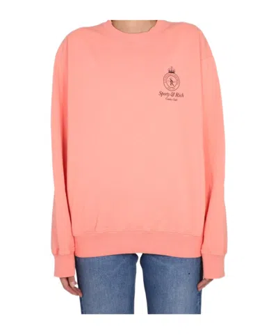 Sporty And Rich Logo-print Cotton Sweatshirt