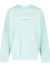Sporty And Rich Logo-print Cotton Sweatshirt In 蓝色