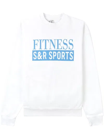Sporty And Rich Logo-print Cotton Sweatshirt In White