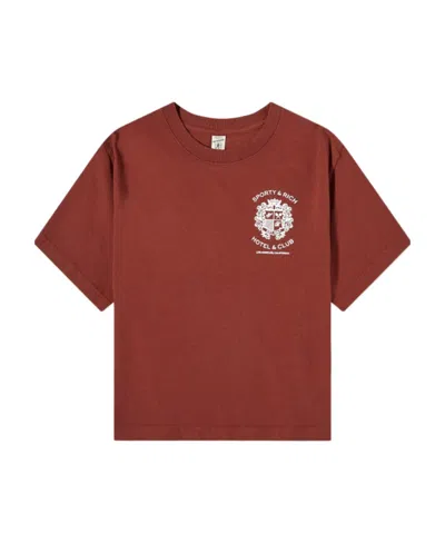 Sporty And Rich Logo-print Cotton T-shirt In Red