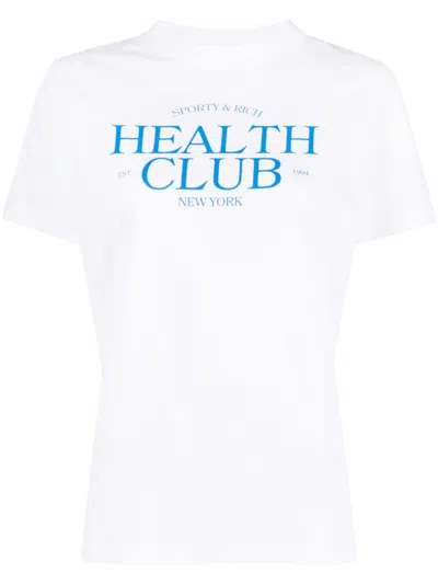 Sporty And Rich Logo-print Cotton T-shirt In White
