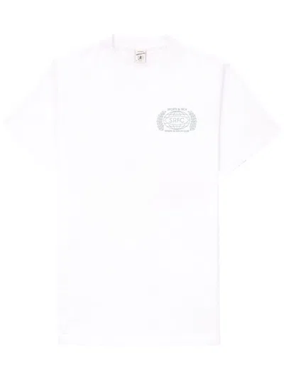 Sporty And Rich Logo Print Cotton T-shirt In White