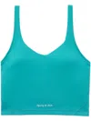 Sporty And Rich Logo-print Cropped Top In Blue
