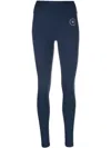 Sporty And Rich Logo-print Detail Leggings In Blue