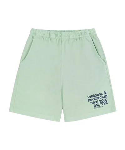 Sporty And Rich Logo-print Elasticated-waist Shorts In Green