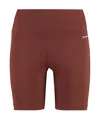 Sporty And Rich Logo-print Elasticated-waistband Biker Shorts In Red
