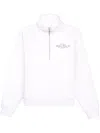 Sporty And Rich Logo-print Half-zip Sweatshirt In White