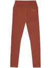Sporty And Rich Logo-print High-waisted Leggings In Red