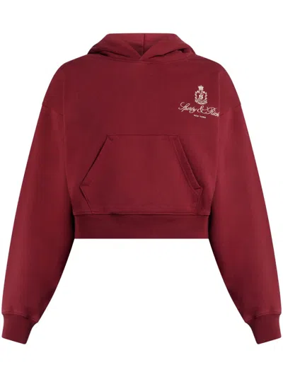 Sporty And Rich Logo-print Hoodie In Red