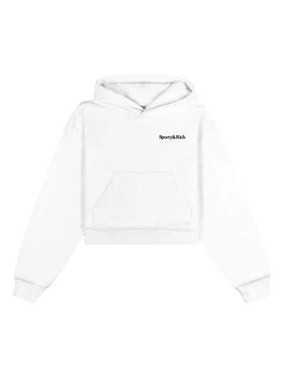 Sporty And Rich Logo-print Hoodie In White