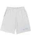 Sporty And Rich Logo-print Knee-length Shorts In Heather Gray
