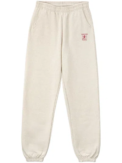 Sporty And Rich Logo-print Knitted Track Pants In White