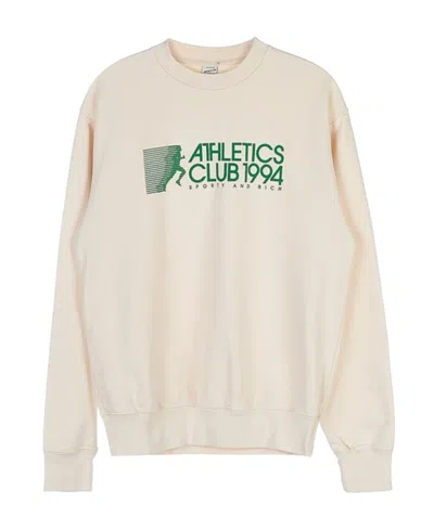 Sporty And Rich Logo-print Long-sleeve Sweatshirt In White