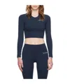 Sporty And Rich Logo-print Long-sleeve T-shirt In Blue