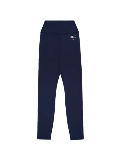 Sporty And Rich Logo Print Performance Trousers In Blue