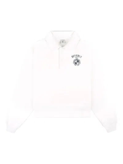 Sporty And Rich Logo-print Polo Top In White