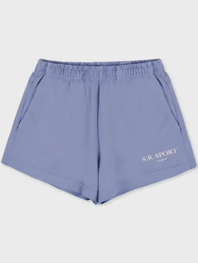 Sporty And Rich Logo-print Shorts In Blue