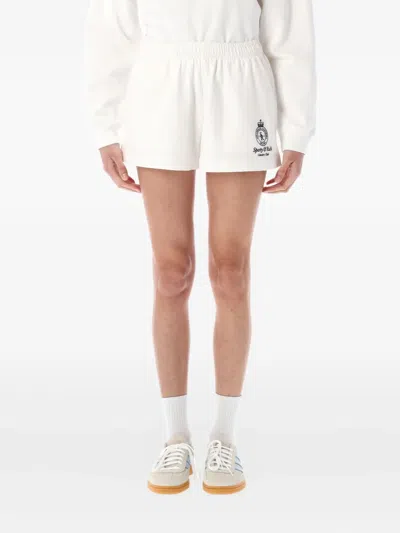 SPORTY AND RICH LOGO-PRINT SHORTS