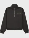 Sporty And Rich S.r. Sport Quarter Zip In Black