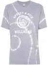 Sporty And Rich Logo-print Tie-dye T-shirt In Grey