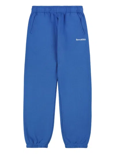 Sporty And Rich Kids' Logo-print Track Pants In Blue