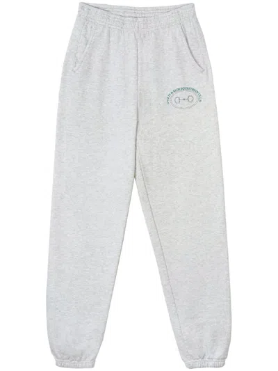 Sporty And Rich Logo-print Track Pants In Gray