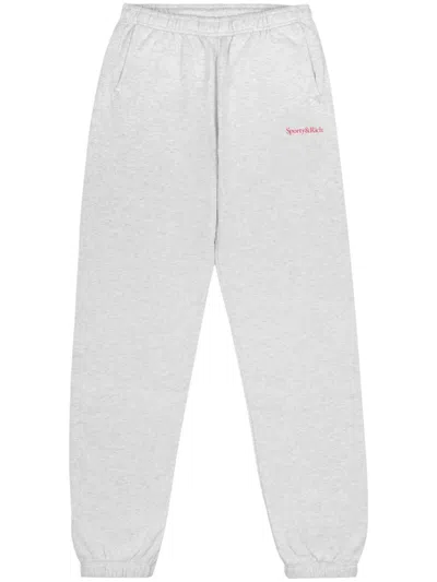 Sporty And Rich Logo-print Track Pants In Grey
