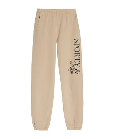 Sporty And Rich Logo-print Track Pants In Nude
