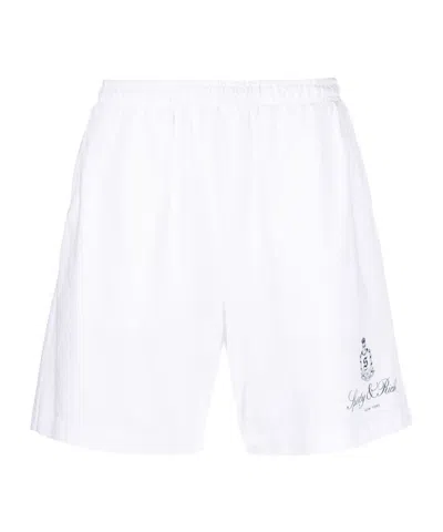 Sporty And Rich Logo-print Track Shorts In White
