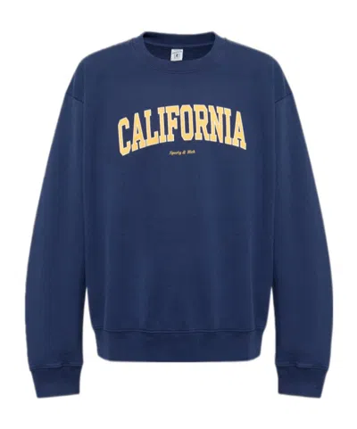 Sporty And Rich Logo Printed Crewneck Sweatshirt