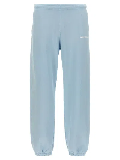 Sporty And Rich Sporty & Rich Logo Printed Elasticated Waistband Pants In Blue