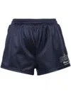 Sporty And Rich Logo-printed Mesh Mini Shorts In Blue