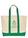 SPORTY AND RICH LOGO SHOPPING BAG TOTE BAG GREEN