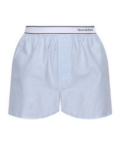 Sporty And Rich Logo Shorts In Blue
