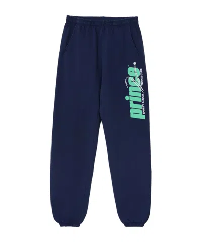 Sporty And Rich Logo Stretch Sweatpants In Blue